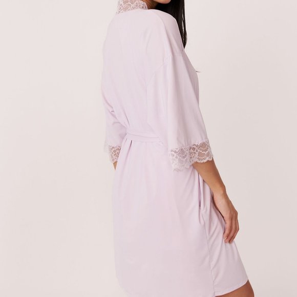 Lace Kimono Robe in Lilac - Picture 2 of 6